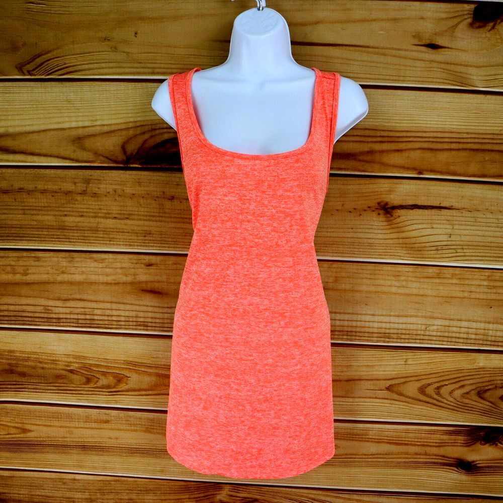 Activewear Tank Top Womens Size‎ XXL Orange Heathered Polyester Blend Coofandy